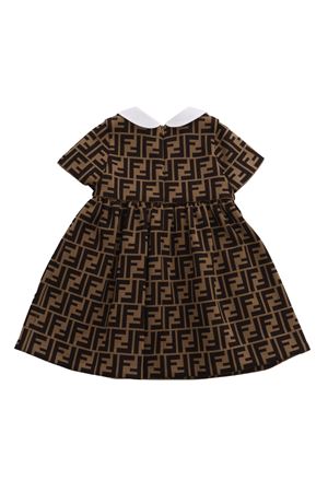 abito in cotone marrone FENDI KIDS | BFB340A6A6F0E0X